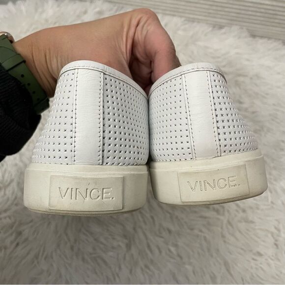 VINCE. Perforated Leather Blair Sneaker Shoes , Slip On White comfy size 10M - Picture 5 of 8